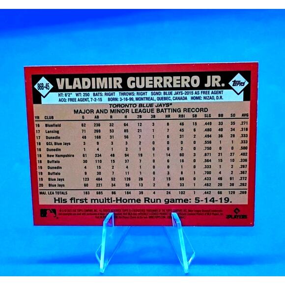 2021 Topps Update Series - 1986 Topps Baseball 35th Anniversary Vladimir... - Picture 3 of 4